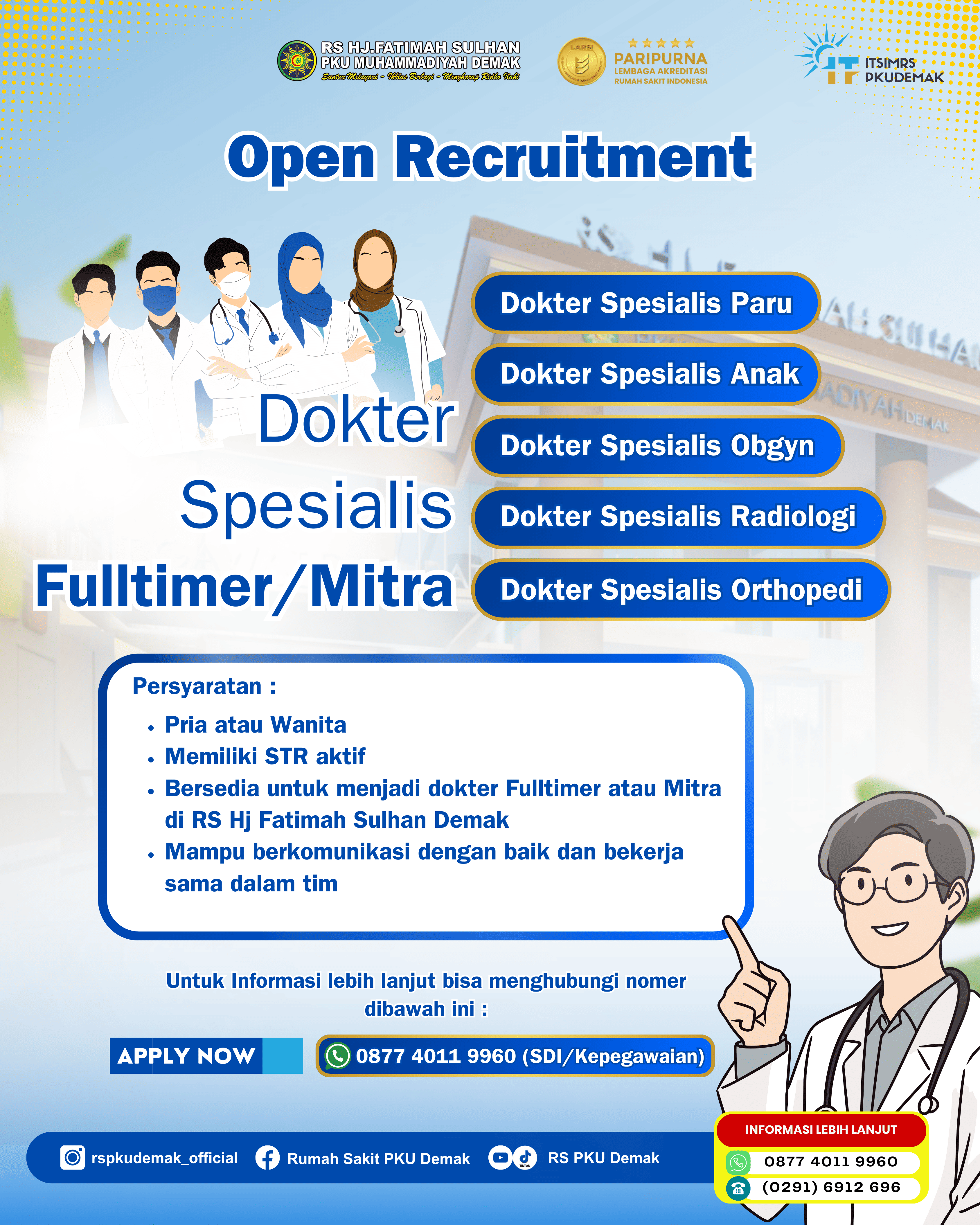 Open Recruitment Dokter Spesialis Februari 2025